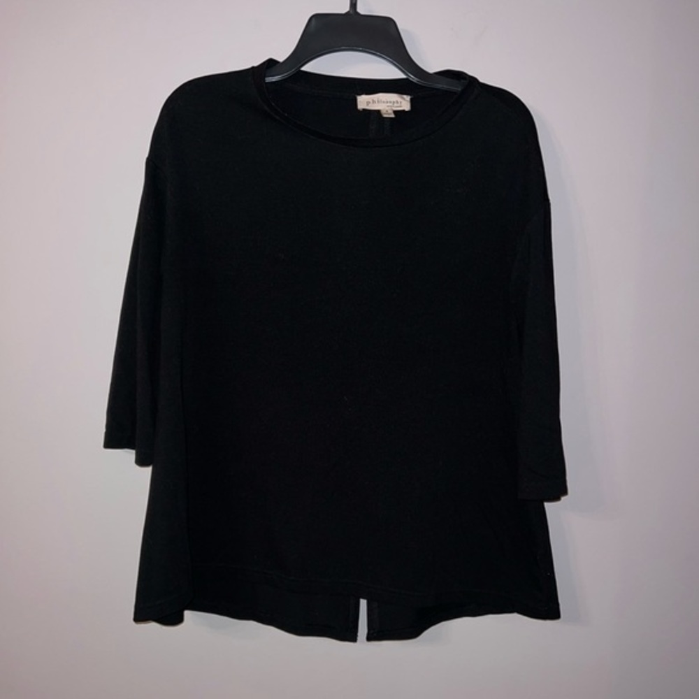 Thick long sleeve shirt black philosophy republic clothing size small